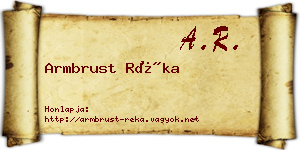 Armbrust Réka névjegykártya